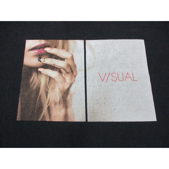 V/SUAL VISUAL Shirt Adult Extra Large Black Super Model Lips Nails Logo Mens - Picture 4 of 13